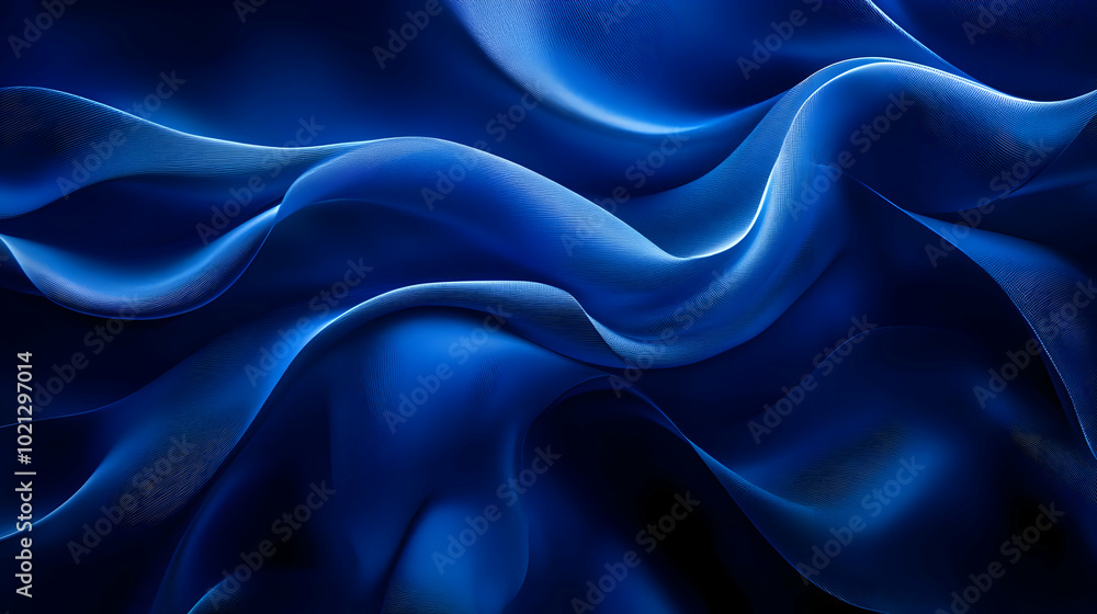 Obraz premium Abstract Blue Wave Background - Digital Art