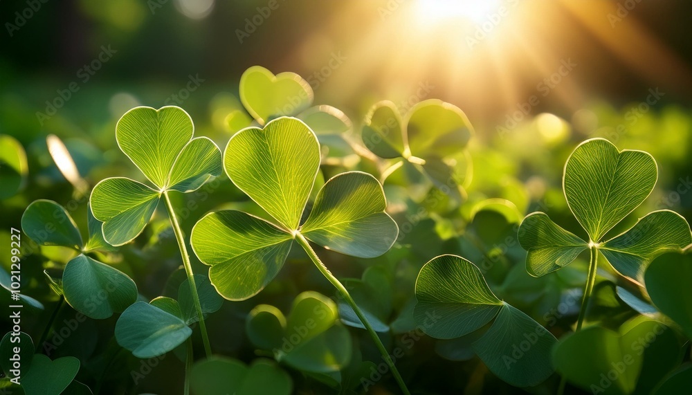 Shamrock leaves bathed in sunlight Shamrock leaves bathed in sunlight