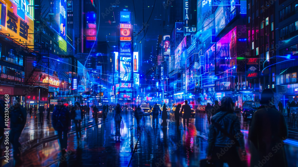 Fototapeta premium Kinetic Metropolis. A City Powered by Movement