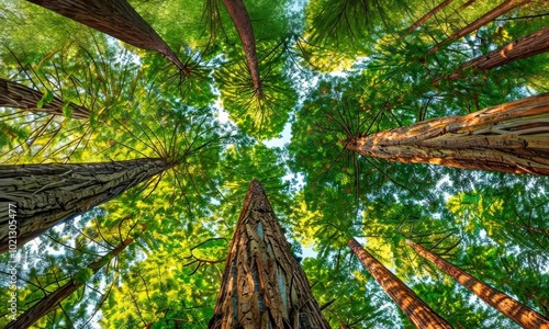 A tree with a green trunk and leaves is shown from the top Video