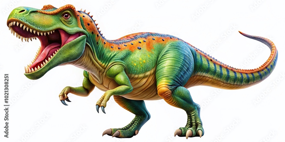 Obraz premium Colorful T-Rex Dinosaur Clip Art for Educational Use in Children's Books and Creative Projects