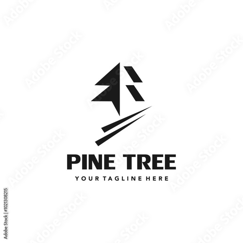 Free Download Pine tree logo design template.Abstract tree icon. Suitable for your design need, logo, illustration, animation, etc. - GFXLoad