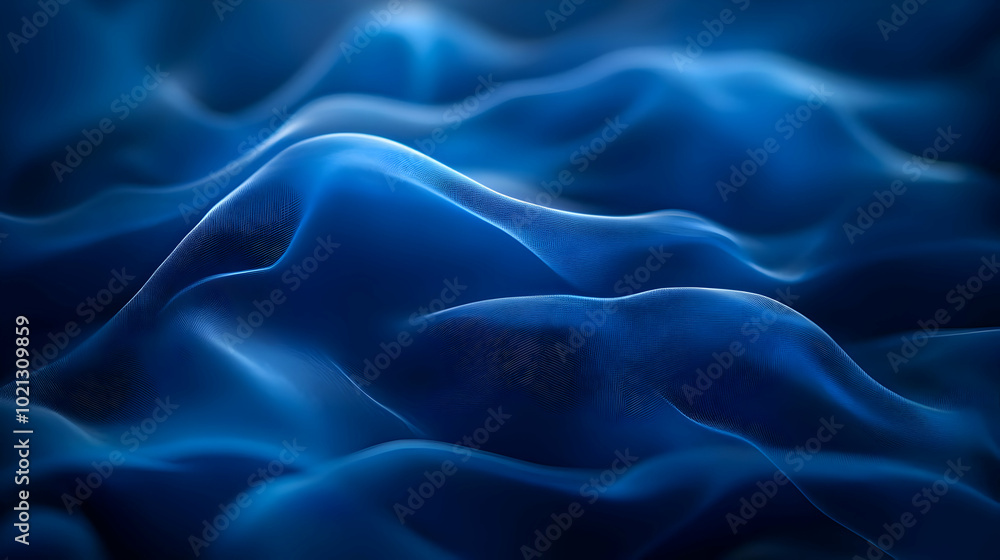 Obraz premium Abstract 3D Blue Wavy Background