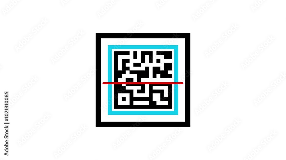 QR code scan with laser animation for payment QR code scan with laser animation for payment