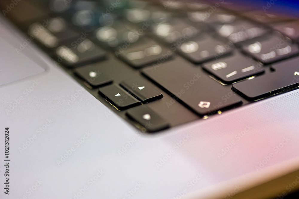 Keyboard button close-up. Laptop keyboard. Keyboard button close-up. Laptop keyboard.