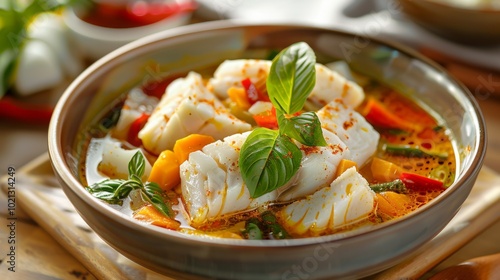 Delicious Thai Fish Curry with Fresh Herbs