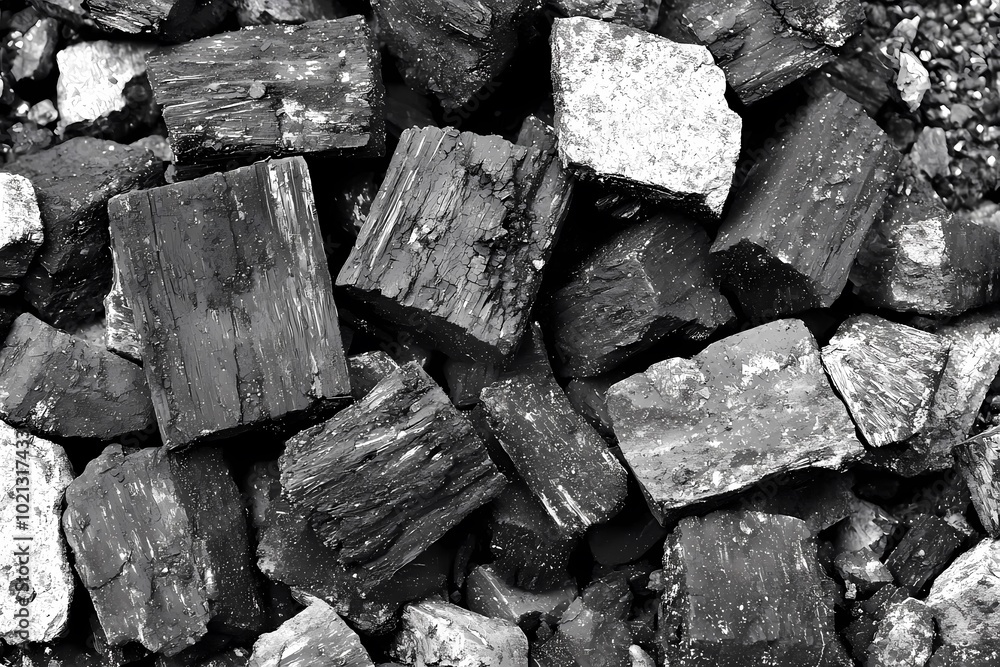Deep Charcoal Pieces on Black Background Deep Charcoal Pieces on Black Background