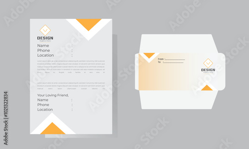 Attractive letterhead and envelop design template, envelop, letterhead, design.