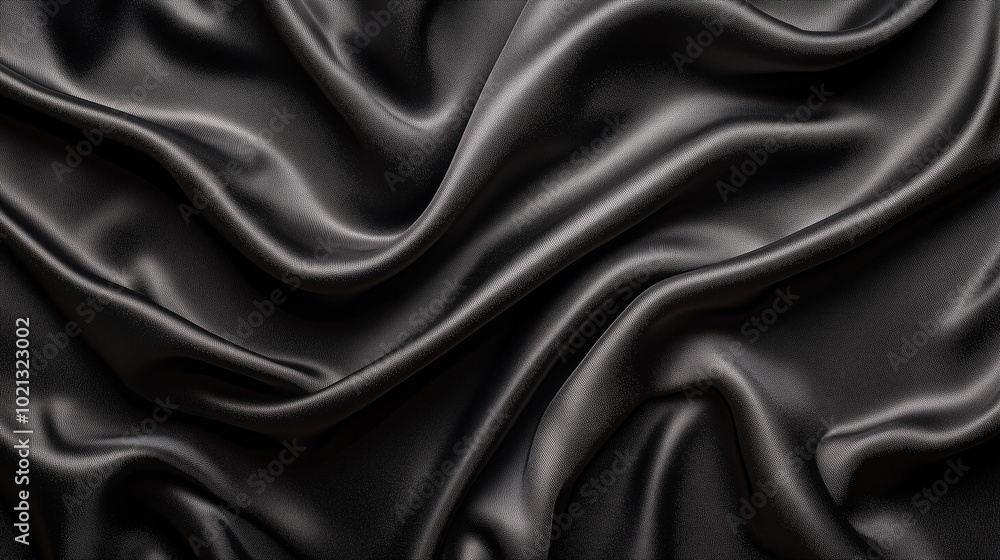 Black satin fabric background Black satin fabric background