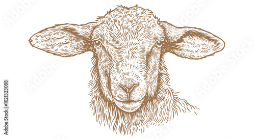 Sheep, lamb, mutton. Vintage retro print, black white sheep drawing, sketch ink pencil draw, engrave old school style. Sketch artwork silhouette head sheep. Head sheep, lamb. Vector Illustration