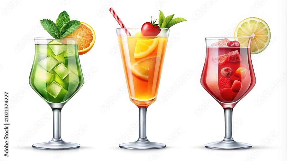 Stylized cocktail icon design presented in thin, light, regular, and bold variations against a pristine white background, ideal for modern branding and artistic representations of beverages. Stylized cocktail icon design presented in thin, light, regular, and bold variations against a pristine white background, ideal for modern branding and artistic representations of beverages.