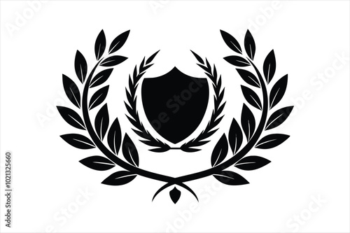  Laurel wreath vintage baroque frame border monogram vector art illustration.