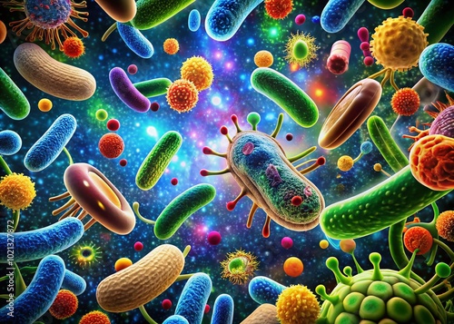 Detailed Bacteria Structure Labeled Diagram for Educational Purposes in Microbiology and Life Science Studies photo