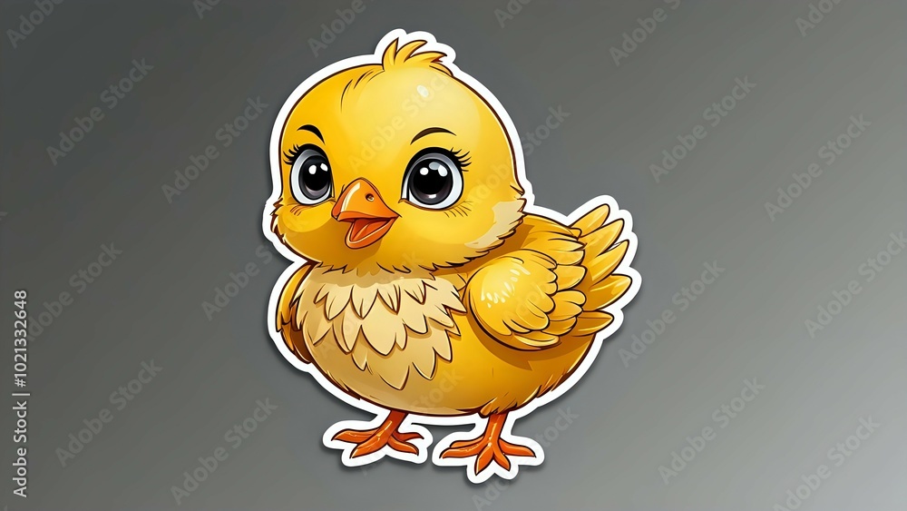 Adorable cartoon chick with big eyes and a smile. Adorable cartoon chick with big eyes and a smile.