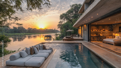 Luxury Safari Lodge in Kruger National Park with Wildlife Views