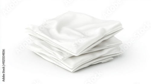 Realistic stack of folded alcohol wipes on a white background perfect for medical healthcare and hygiene product visuals.. Generative AI