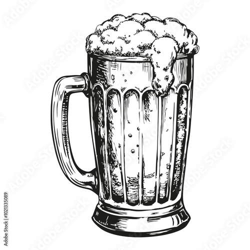 Beer mug on white background