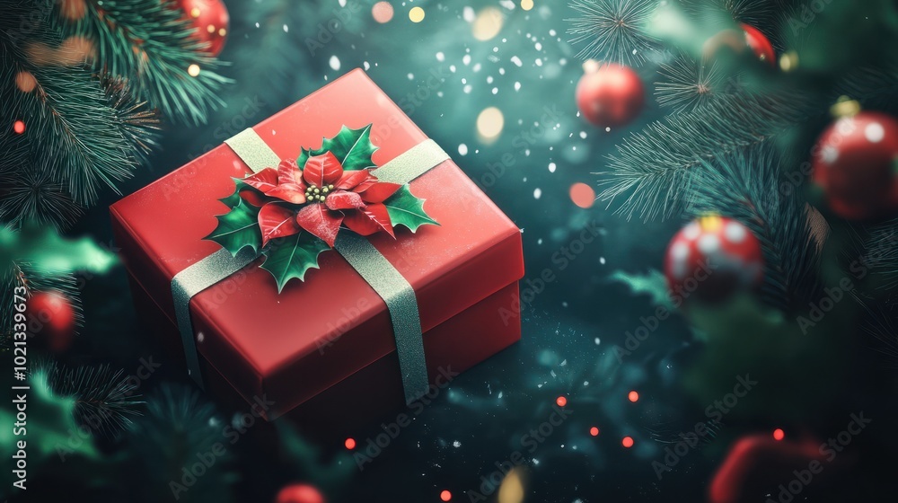 Christmas Present from Santa Claus. Holiday Background Christmas Present from Santa Claus. Holiday Background