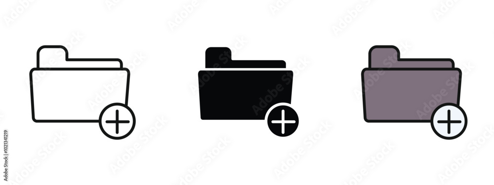 Create folder icon, create new folder icon in silhouette, outline, and editable color in unexpanded vector form Create folder icon, create new folder icon in silhouette, outline, and editable color in unexpanded vector form