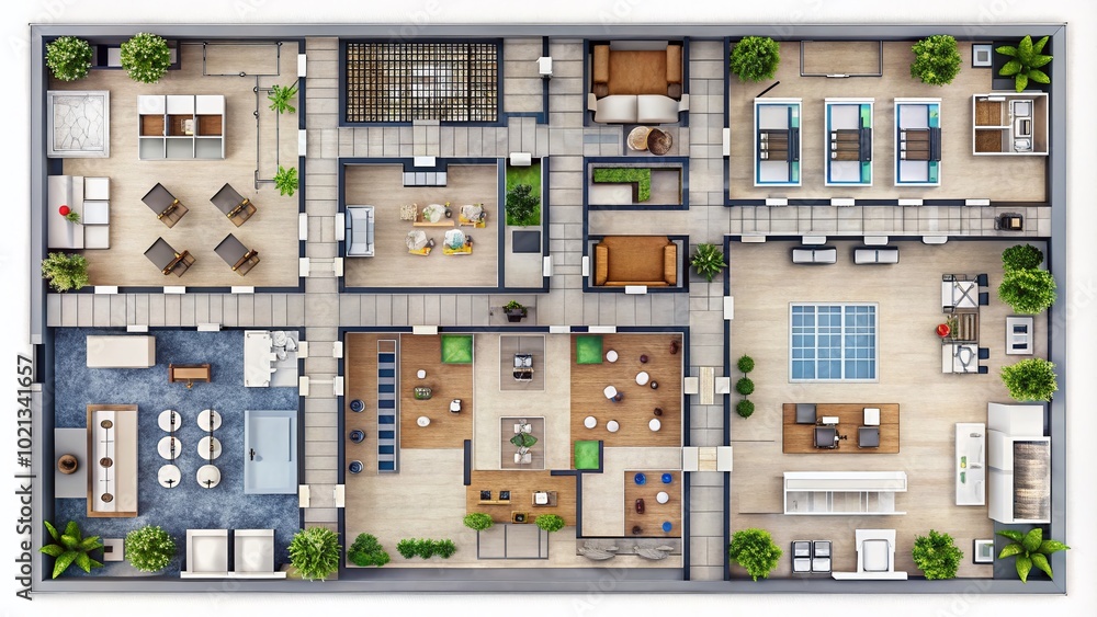 Detailed Office Building Floor Plan Layout with Rooms, Workspaces, and Facilities for Efficient Design Detailed Office Building Floor Plan Layout with Rooms, Workspaces, and Facilities for Efficient Design