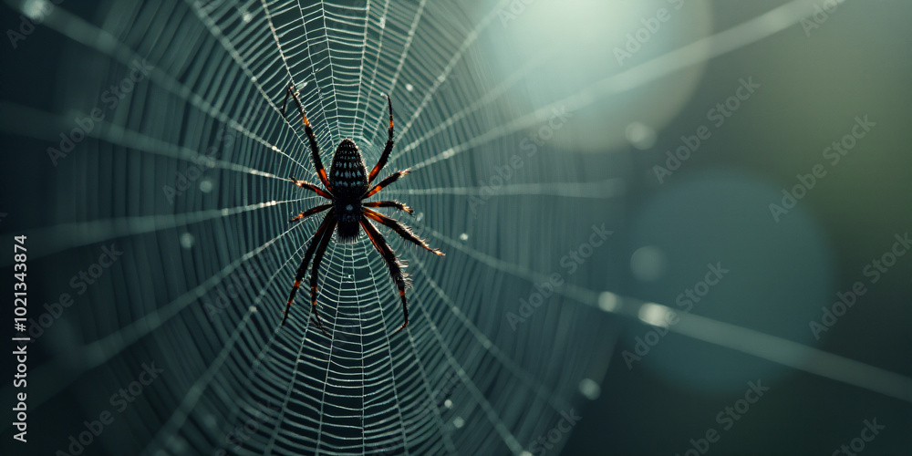 A dark spider web stands out against a light-colored background._00005_ A dark spider web stands out against a light-colored background._00005_