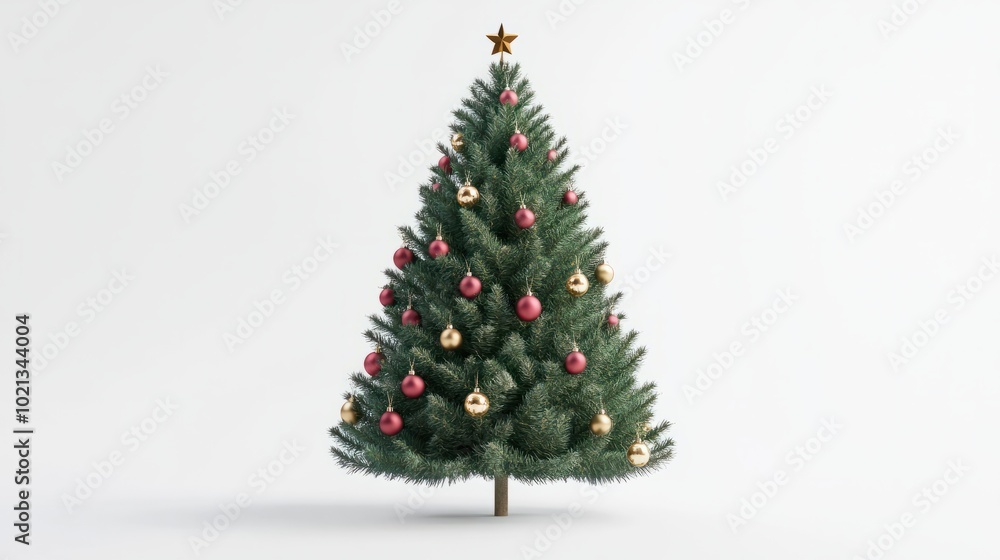 Decorated Christmas tree isolated on white Decorated Christmas tree isolated on white
