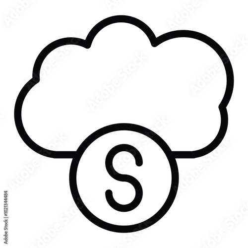 Cloud Computing Icon Outline Style. Editable Stroke Icon.