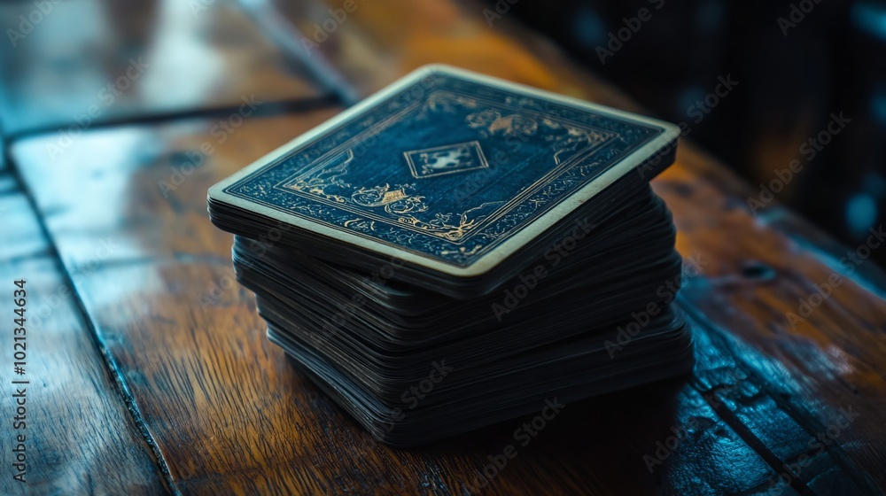 Stacked deck of playing cards for recreational activities. Stacked deck of playing cards for recreational activities.