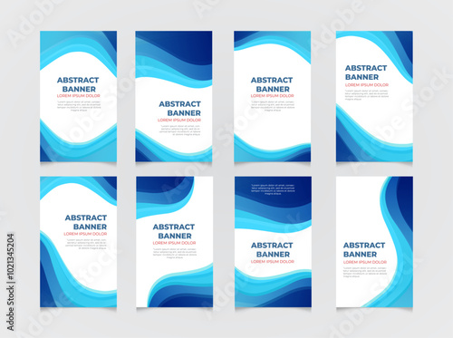 Abstract wave banners Vector illustration. Stand banner, Roll banner. Template brochure, flyer,business card