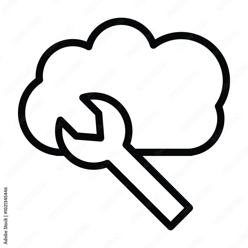 Cloud Computing Icon Outline Style. Editable Stroke Icon.