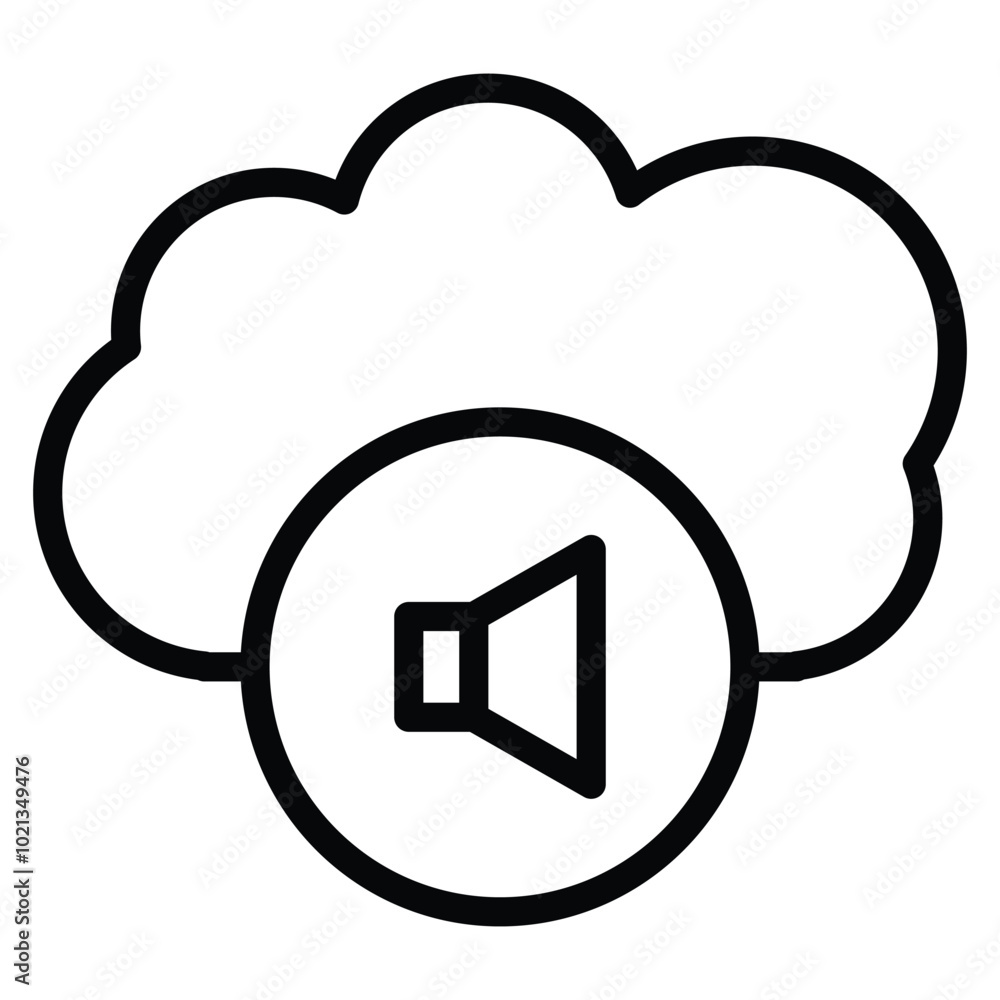 Cloud Computing Icon Outline Style. Editable Stroke Icon. Cloud Computing Icon Outline Style. Editable Stroke Icon.