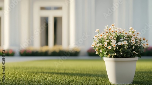 Beautiful spring flowers arranged in a vase and a pot on a table by the window, showcasing vibrant colors and natural beauty, perfect for home decoration or a wedding setting