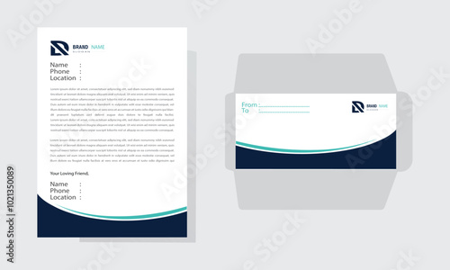 Modern letterhead and envelop design template with mockup, letterhead, envelop, design.