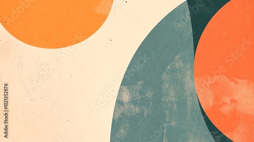 Abstract art featuring vibrant circles and curves in a muted color palette, perfect for modern decor and creative projects.