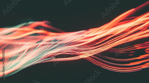 Abstract design featuring vibrant light trails in dynamic motion, representing energy, innovation, and creativity.