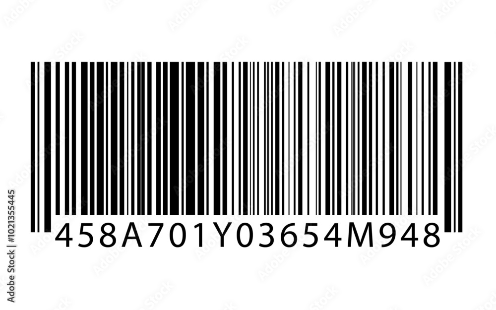 Barcode illustration isolated with alphanumerics Barcode illustration isolated with alphanumerics