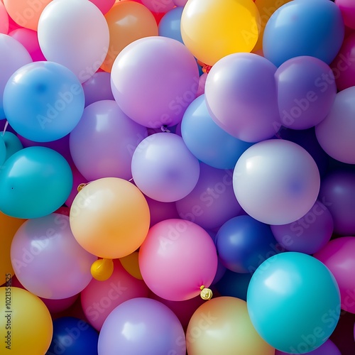 Wallpaper Mural A vibrant assortment of colorful balloons in various shades, creating a festive atmosphere. Torontodigital.ca