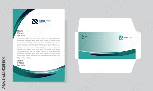 Unique letterhead and envelop design with mockup, letterhead, envelop, design.