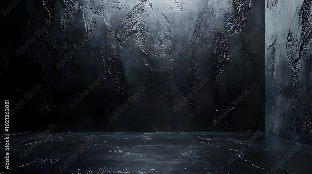 Dark Concrete Wall and Floor Background - 3D Illustration Dark Concrete Wall and Floor Background - 3D Illustration