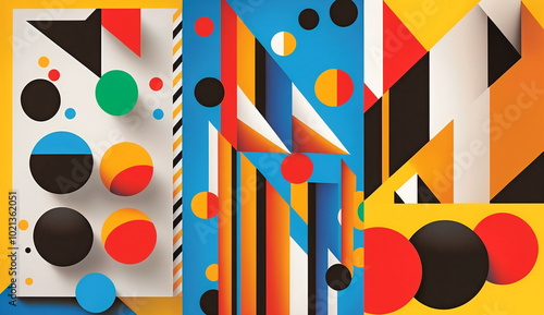 Bright and Bold Wallpaper. Geometric Art Concept