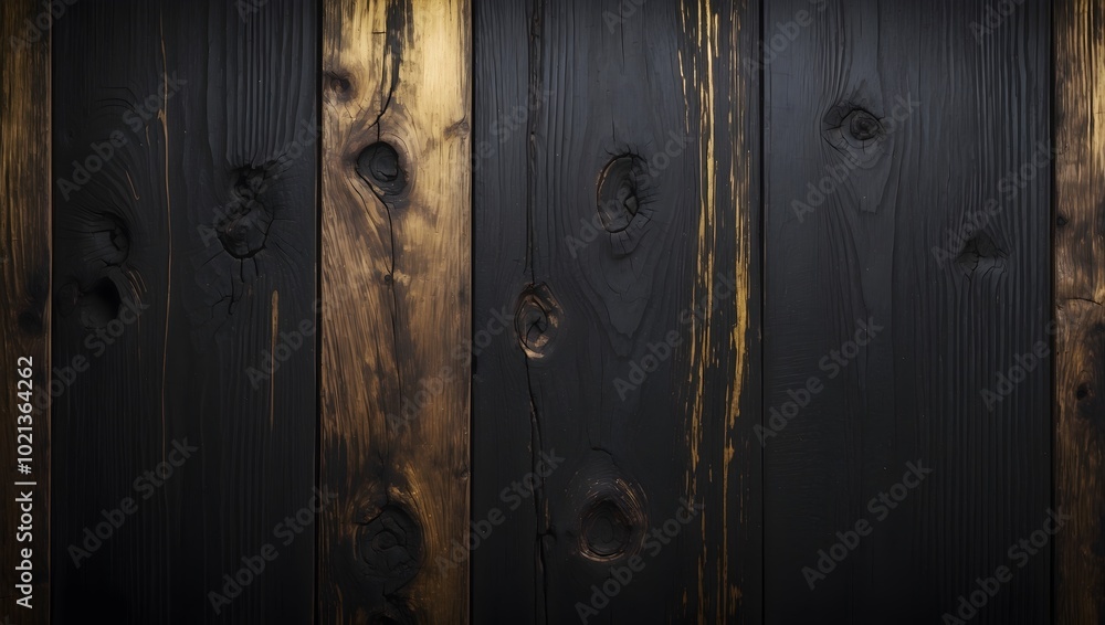 Obraz premium Rustikale dunkle Holzplanken mit natürlicher Holzmaserung als Hintergrundtextur
