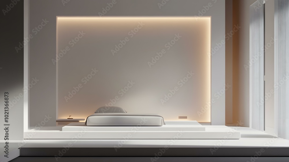 Minimalist Bedroom Interior Design With White Walls and Bed Minimalist Bedroom Interior Design With White Walls and Bed