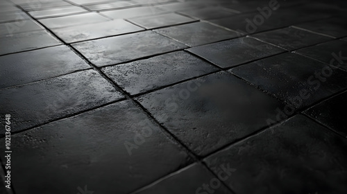 Dark Stone Floor Tiles 3D Background