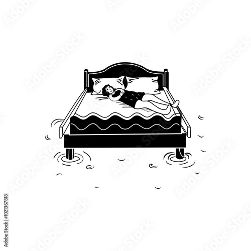 Hand drawn illustration of a person feeling drained 