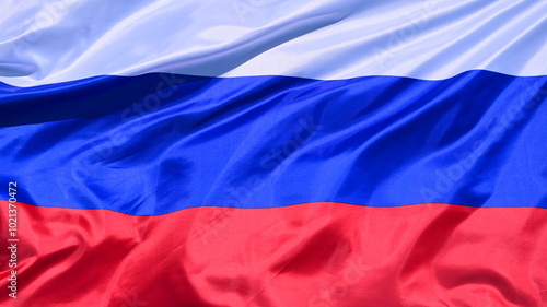 close up of national flag of Russia