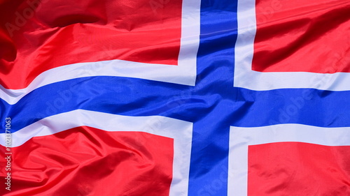close up of national flag of Norway