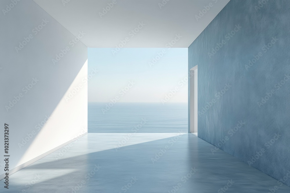 Minimalist Interior with a View of the Ocean Minimalist Interior with a View of the Ocean