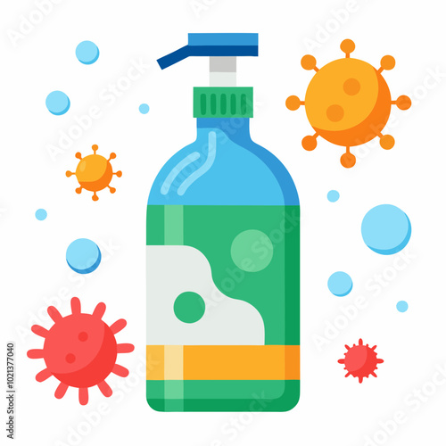 The germ virus and bacteria cleanser is made vector illustration