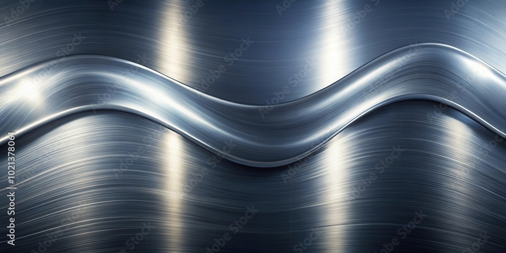 Abstract Metallic Surface With Wavy Lines and Reflective Highlights