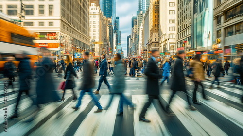 Vibrant Urban Life as a Symphony of Motion and People